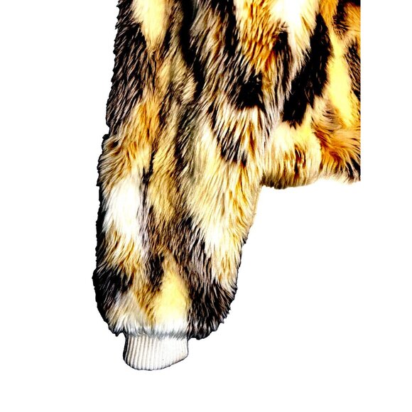 Autumn Trails Faux Fur Crop Zip Bomber Jacket Thick Coat w Hoodie Junior Size XL - Picture 8 of 12